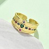 Brass Micro Pave Cubic Zirconia Adjustable Cuff Rings RJEW-V009-01G-3