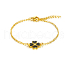 Stainless Steel Heart-shape Clover Link Bracelets OH1703-2-3
