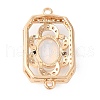 Brass Crystal Rhinestone Connector Charms with K9 Glass KK-Q770-04G-3