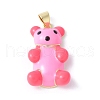 Rack Plating Brass with Enamel Pendants KK-B091-20G-02-1
