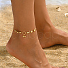 Brass Heart Hollow Round Pendant Anklets for Women Daily Casual Jewelry JN7158-1