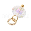 304 Stainless Steel Open Jump Rings ande Glass Beads Pendants PALLOY-JF03599-01-5