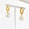Plastic Imitation Pearl Dangle Hoop Earrings TP0956-1-2