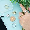 Unicraftale 6Pcs 2 Colors Brass Wave Open Cuff Ring for Women RJEW-UN0002-32-4
