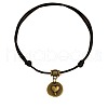 Adjustable Black Waxed Cord Anklets WGF8958-05-2