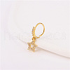 Brass Micro Pave Clear Cubic Zirconia Dangle Hoop Nose Rings FS-WG904D6-01-1