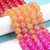 Spray Painted Crackle Glass Beads Strands DGLA-C002-10mm-09-2