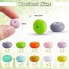 20Pcs 10 Colors Rondelle Silicone Beads JX323A-01-2