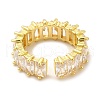 Cubic Zirconia Rectangle Open Cuff Ring RJEW-G282-02G-02-3