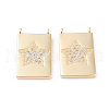 Brass Micro Pave Clear Cubic Zirconia Pendants ZIRC-L093-63G-1