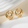 Elegant Brass Clear Cubic Zirconia Twist Stud Earrings OV8101-1-1
