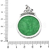 Dyed Natural Myanmar Jade Flower Flat Round Pendants KK-Q050-03B-3