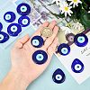 12Pcs 3 Style Handmade Lampwork Evil Eye Pendants LAMP-NB0001-45-3