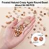 ARRICRAFT Frosted Natural Crazy Lace Agate Round Bead Strands G-AR0003-14-2