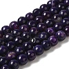 Dyed & Heated Natural Banded Agate Beads Strands G-P539-F01-01-1