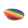 Flat Round Rainbow Strip Iron Brooch X-JEWB-P009-A01-3