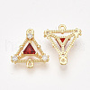 Brass Cubic Zirconia Links KK-T038-552A-NF-2