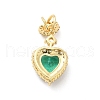 Brass Micro Pave Clear Cubic Zirconia Pendants KK-I695-005A-2