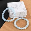 Dyed Natural Selenite Round Beaded Stretch Bracelets for Women G-U005-02G-2