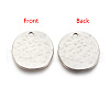 Alloy Blank Flat Round Hammered Pendants PALLOY-M031-07P-NF-2