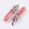 Watermelon Stone Glass Big Pointed Pendants G-G738-A-11-2