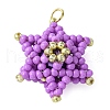 Seed Beads Beaded Charms PALLOY-MZ00286-02-1