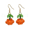 Halloween Theme Pumpkin Handmade Glass Seed Beaded Dangle Earrings EJEW-MZ00480-02-2