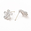 Brass Micro Pave Clear Cubic Zirconia Stud Earring Findings ZIRC-K087-19P-2