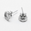 Rhodium Plated 925 Sterling Silver Stud Earring Settings STER-F032-06P-2