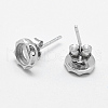 Anti-Tarnish Rhodium Plated 925 Sterling Silver Stud Earring Settings STER-F032-06P-2