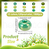 ARRICRAFT 1800Pcs 15 Colors Glass Round Seed Beads SEED-AR0001-18-2