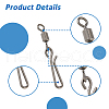 SUPERFINDINGS 100Pcs Brass with Stainless Steel Fishing Fishhook Connector Clasp FIND-FH0010-48B-5