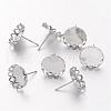 Brass Bezel Stud Earring Settings X-KK-I003-P-NF-1