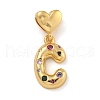 Brass Micro Pave Colorful Cubic Zirconia Pendants KK-P281-01G-C-1