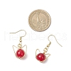304 Stainless Steel Spray Painted Crackle Glass Dangle Earrings EJEW-JE06423-3