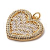 Brass Micro Pave Clear Cubic Zirconia Pendants KK-U076-21G-2