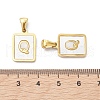 Ion Plating(IP) 304 Stainless Steel Pave Shell Pendants STAS-G327-01G-Q-3