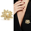 Flower Alloy Crystal Rhinestone Brooch PW-WG24C40-01-4