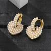 Rack Plating Brass Heart Dangle Hoop Earrings with ABS Imitation Pearl Beaded EJEW-R152-06G-2