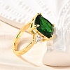 Brass Micro Pave Cubic Zirconia Finger Rings for Women RJEW-F181-11G-5
