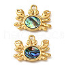 304 Stainless Steel Pave Natural Paua Shell Pendants STAS-C122-21A-01G-1