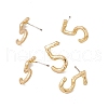 Brass Number Stud Earrings with 925 Sterling Silver Pins for Women EJEW-A077-01E-2