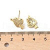 Heart Brass Micro Pave Clear Cubic Zirconia Stud Earrings EJEW-A132-08G-5