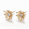 Brass Clear Cubic Zirconia Stud Earrings ZIRC-Q021-079G-NF-2