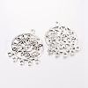 Tibetan Style Alloy Flat Round Chandelier Component X-EA269Y-2