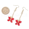 Handmade Glass Seed Beads Butterfly Dangle Earrings EJEW-MZ00445-04-3