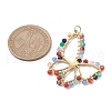 Natural Multi-Color Agate Faceted Pendants PALLOY-JF02564-01-2