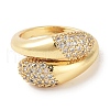 Rack Plating Brass Pave Clear Cubic Zirconia Open Cuff Rings RJEW-M172-08G-2