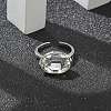 Mother's Day Rings Oval Brass Cuff Rings for Women RJEW-G337-06P-03-4