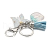 26Pcs Transparent Epoxy Resin & Transparent Acrylic & Faux Suede Tassel Keychain KEYC-JKC01202-04-4